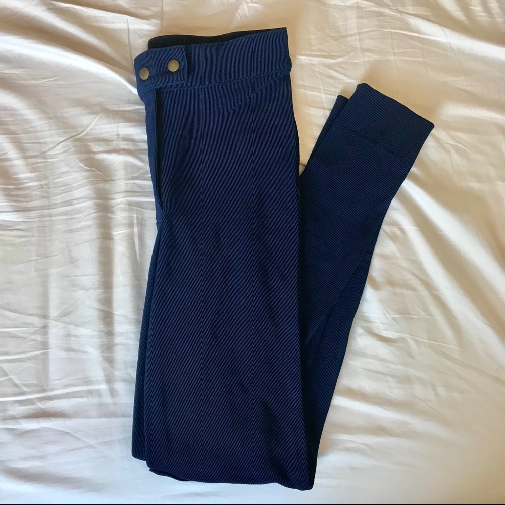 American Apparel Navy Blue High-Waisted Leggings